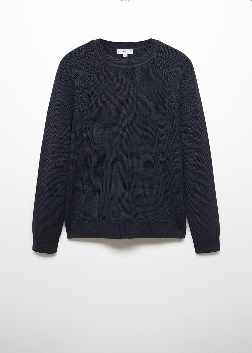 MANGO MAN - Ribbed round-neck sweater dark navyMen Product Image