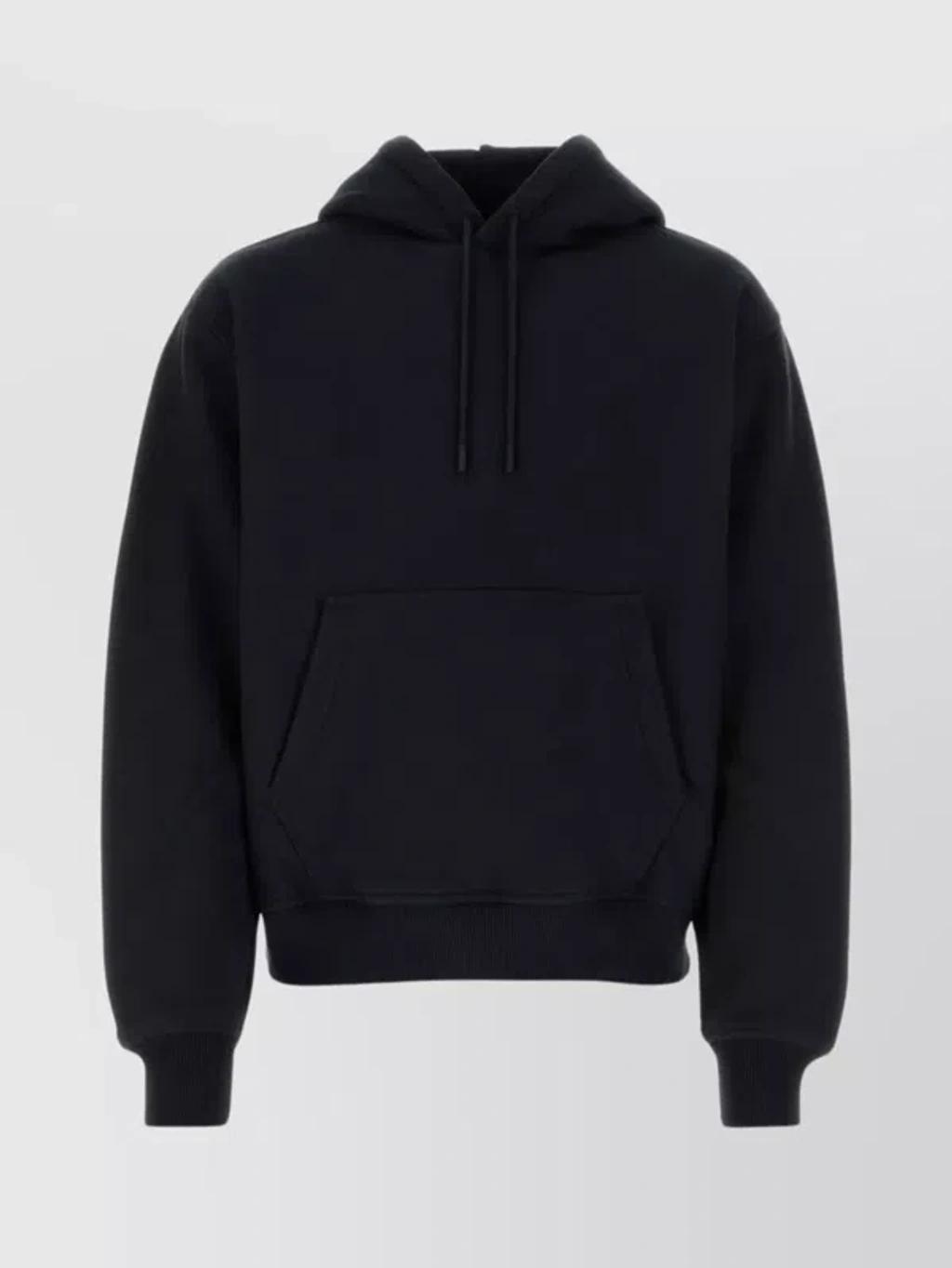 Oversized Cotton Hooded Sweatshirt In Black Product Image