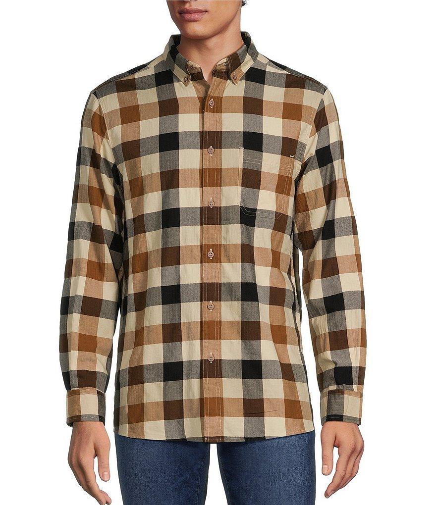 Rowm Long Sleeve Herringbone Buffalo Plaid Woven Shirt Product Image