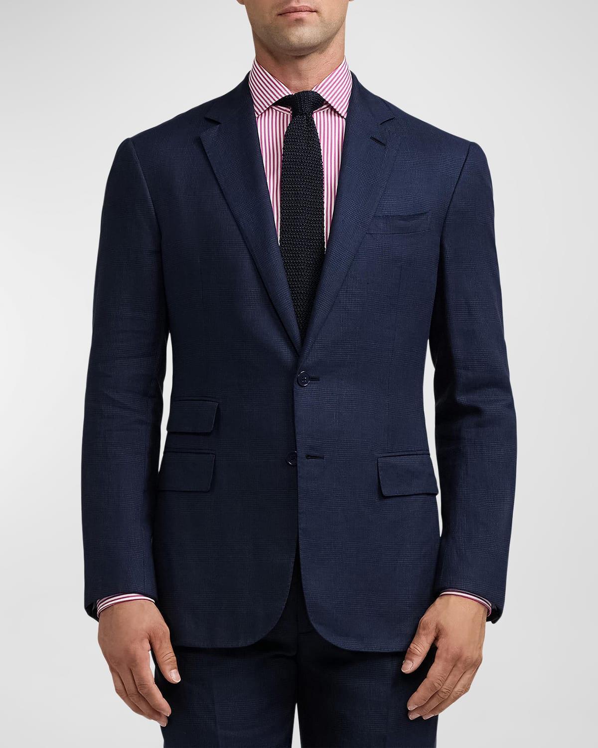 Men's Kent Hand-Tailored Plaid Suit Jacket Product Image