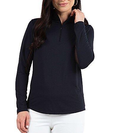 IBKUL Solid Long Sleeve Quarter Zip Top Product Image