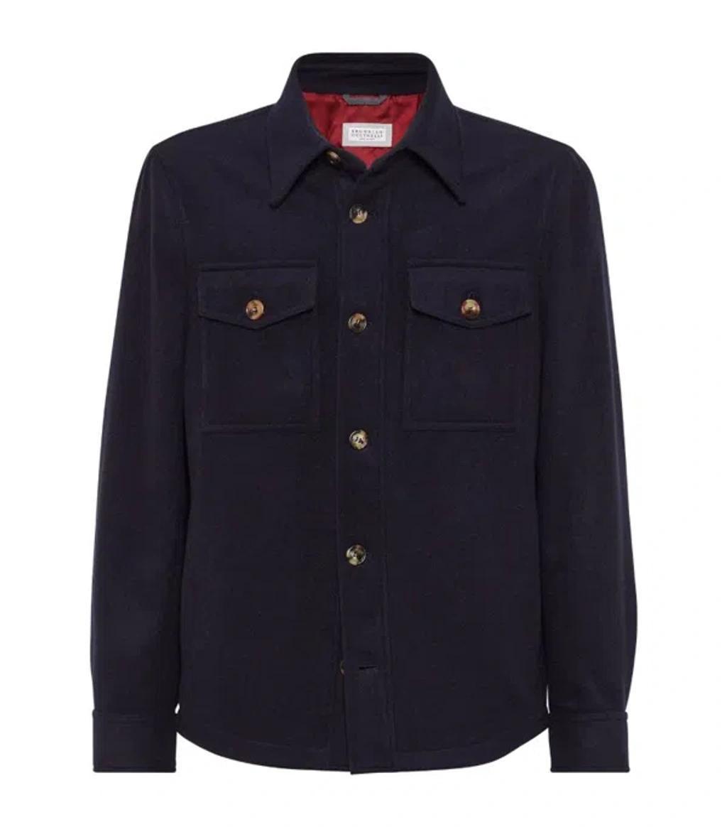 Cashmere Water-resistant Overshirt In Blue product image