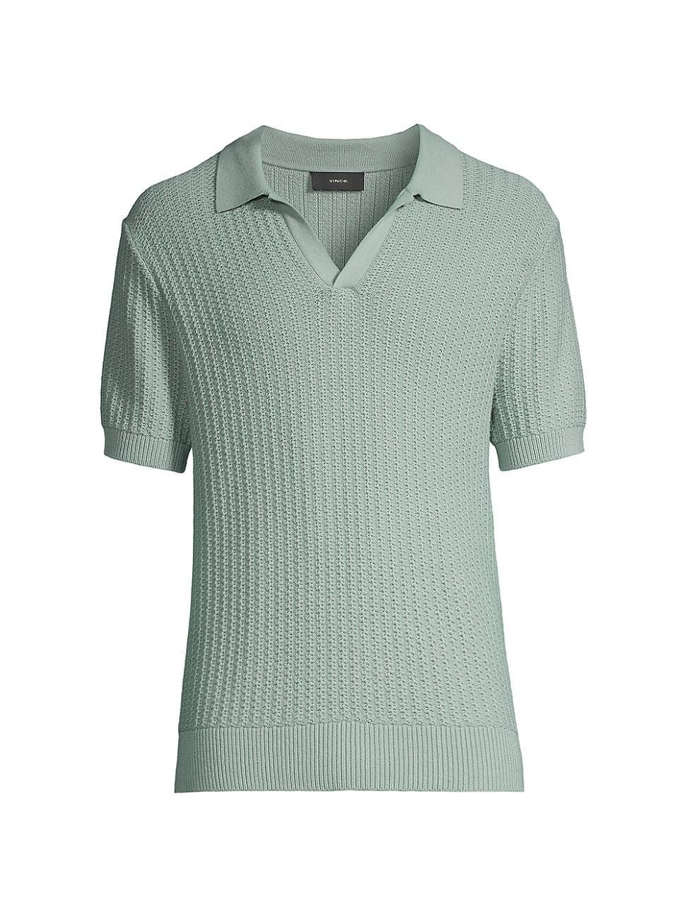 Mens Ribbed Cotton-Blend Polo Shirt Product Image