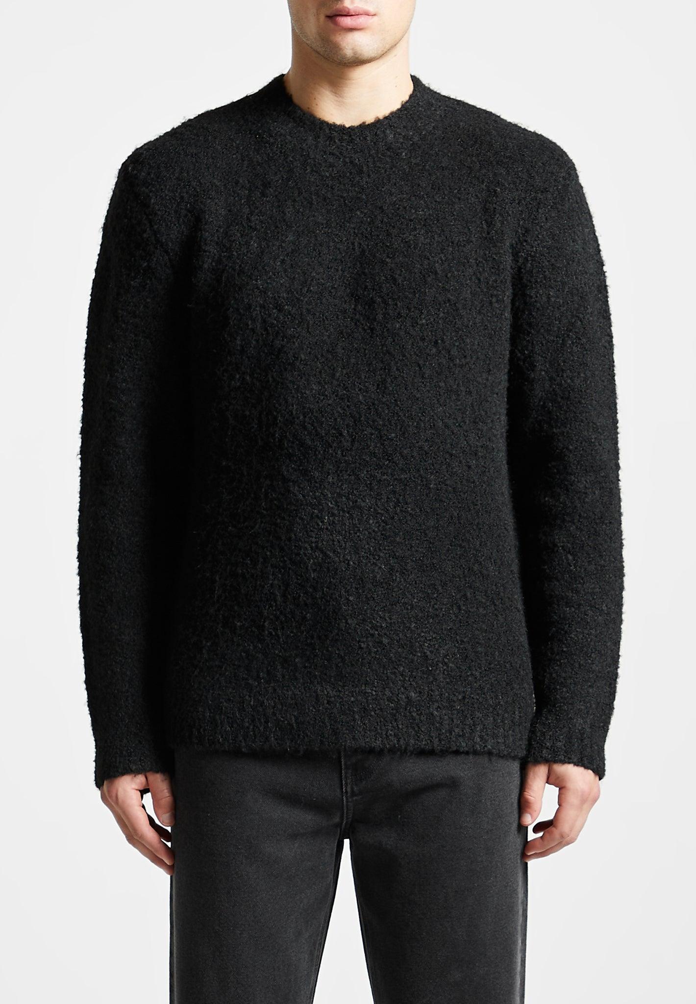 Boucle Knit Jumper - Black Male Product Image