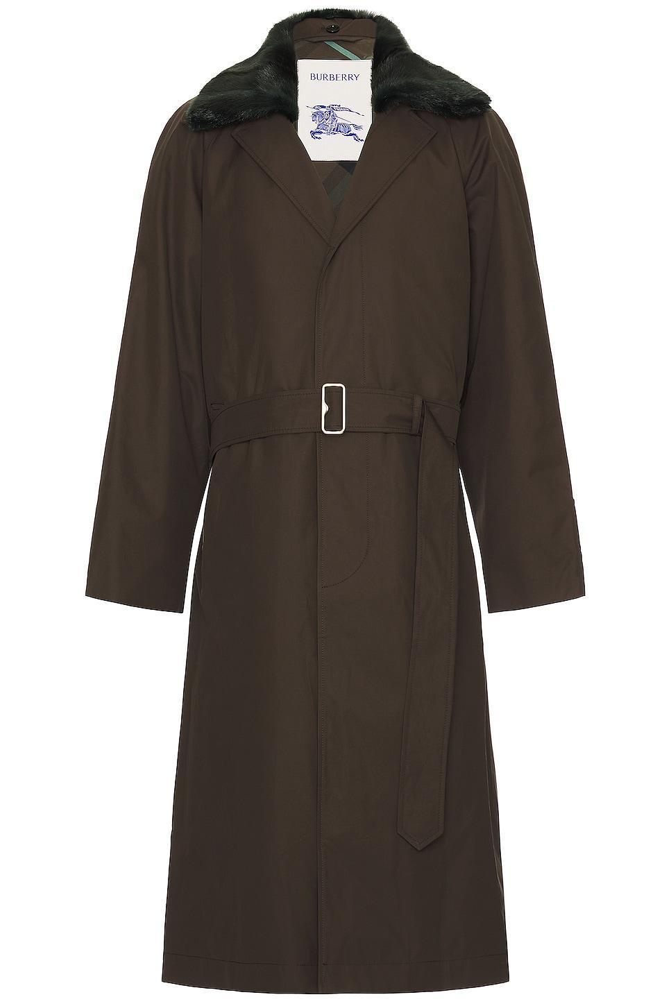 burberry Lambeth Oversize Water Resistant Raincoat With Removable Faux Fur Trim Product Image