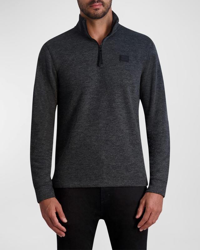 Karl Lagerfeld Paris Brushed Quarter Zip Knit Pullover Product Image