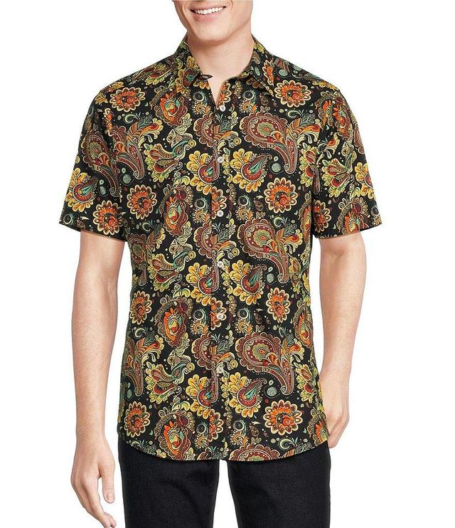 Cremieux Big & Tall Paisley Printed Short Sleeve Stretch Woven Shirt Product Image