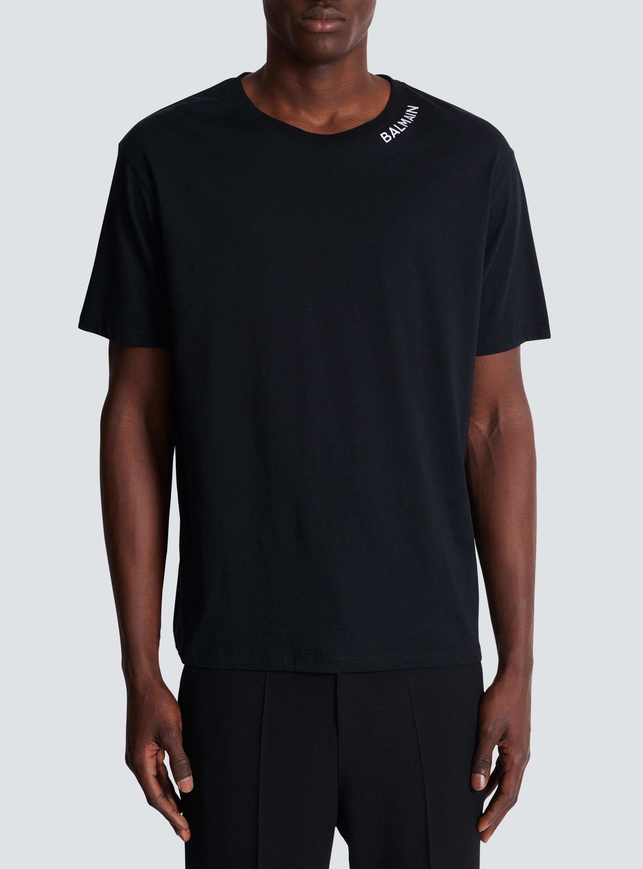 T-shirt with Balmain embroidery on the neckline Product Image