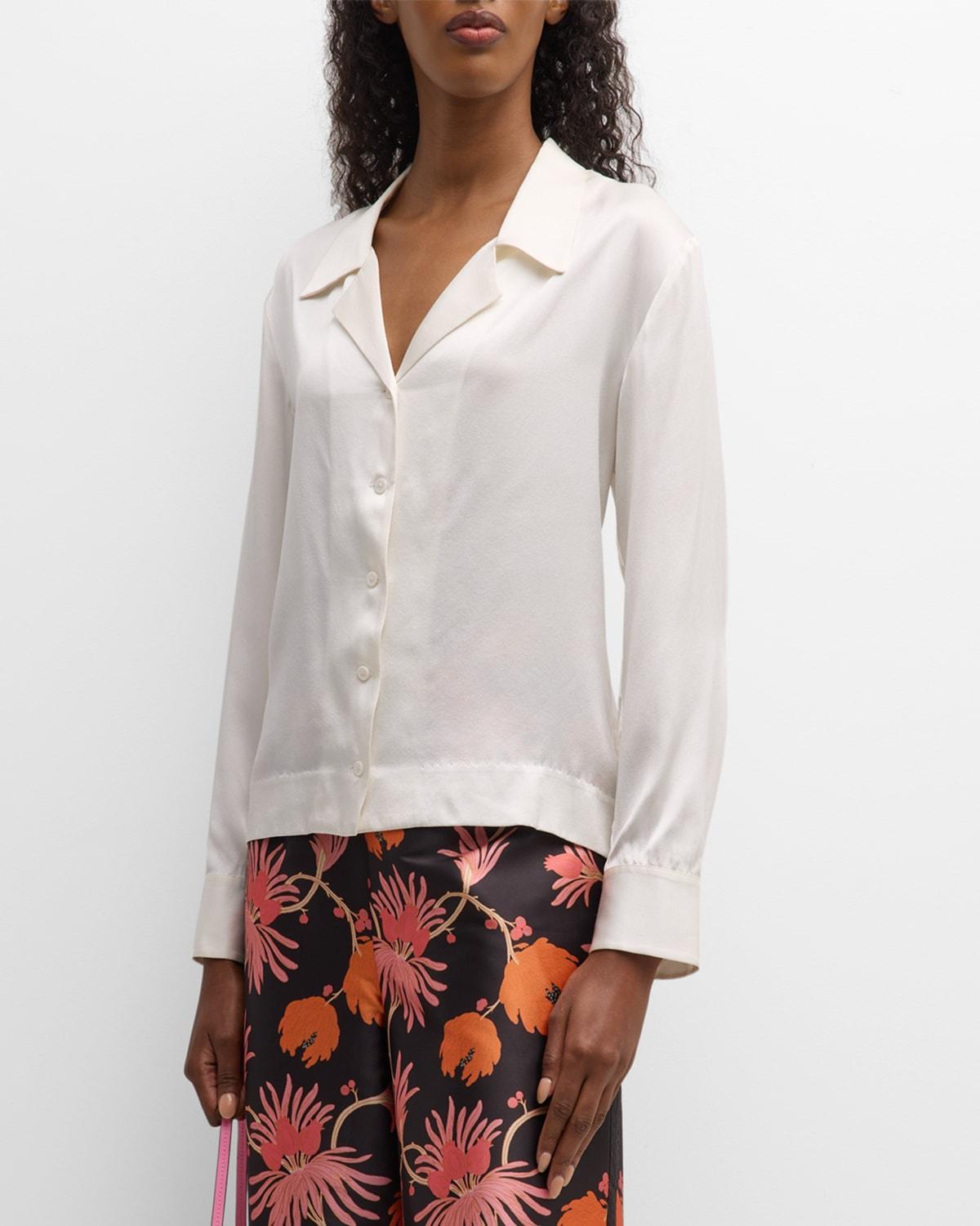 Katherine Button-Down Silk Shirt Product Image