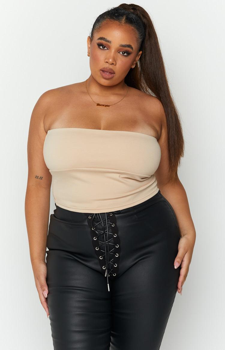 Empire Tan Strapless Top Product Image