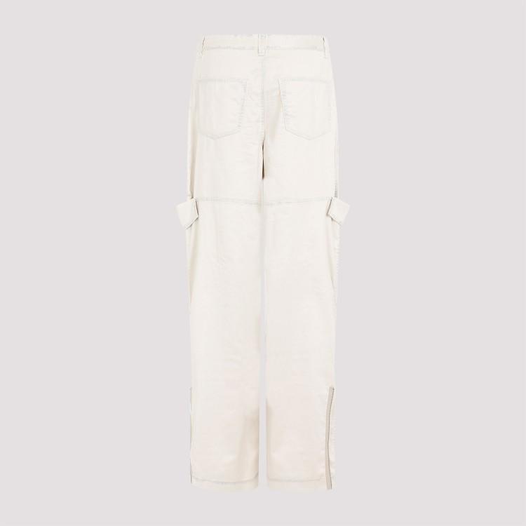 Wide-leg Cargo Trousers In Beige Product Image