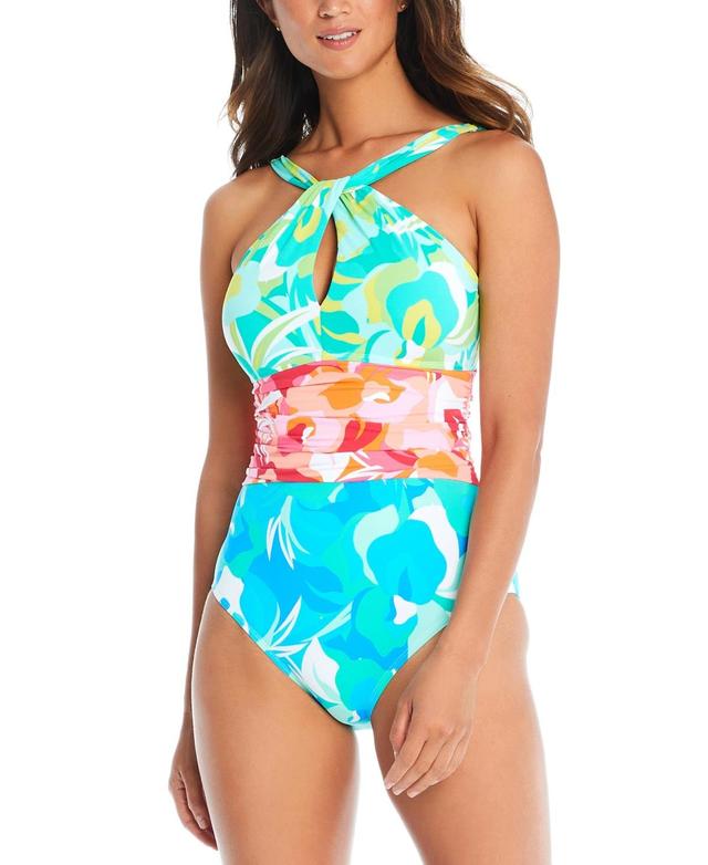 Bleu by Rod Beattie Womens Cutout-Detail Swimsuit Product Image