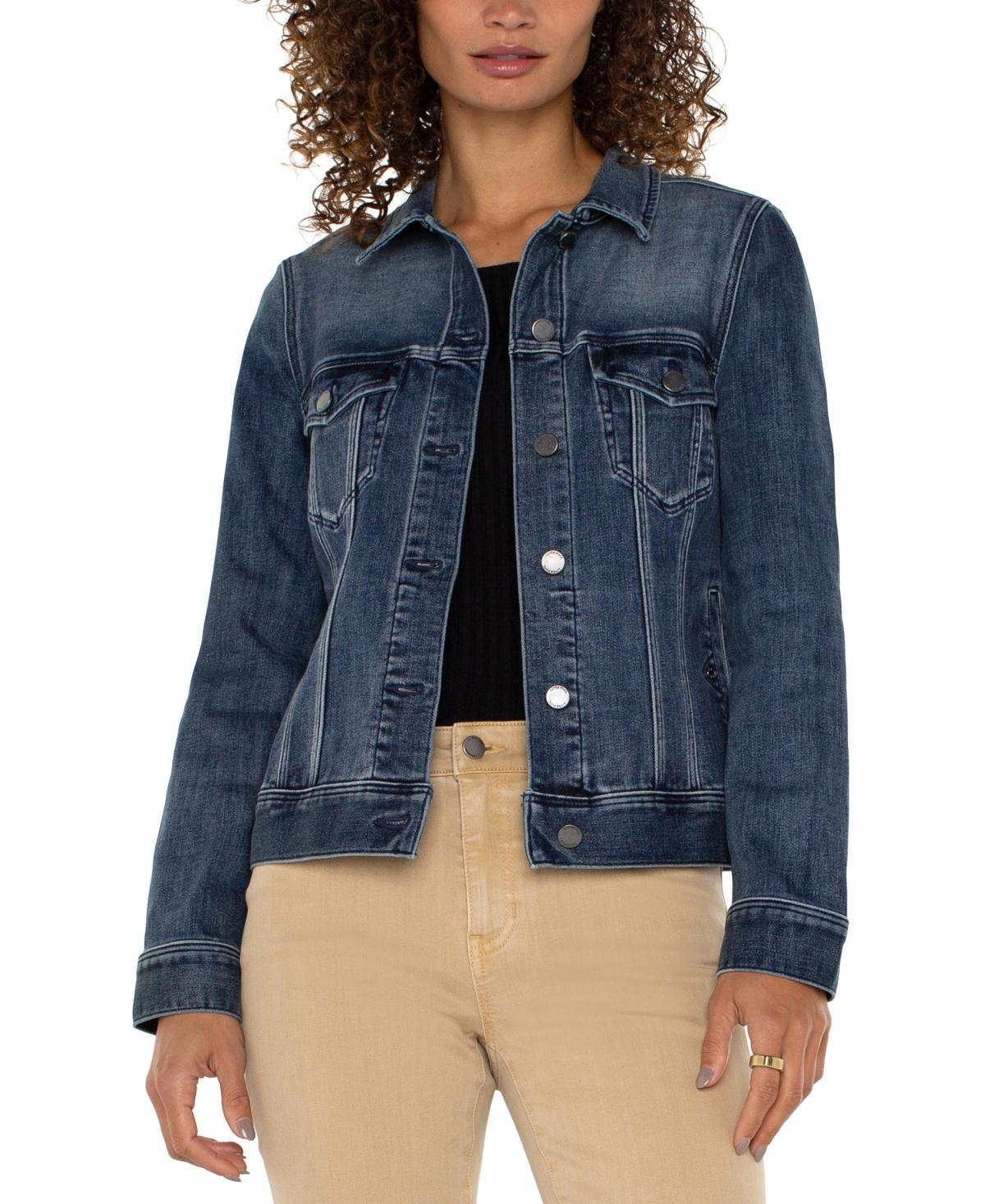 Liverpool Los Angeles Womens Stretch Denim Trucker Jacket Product Image