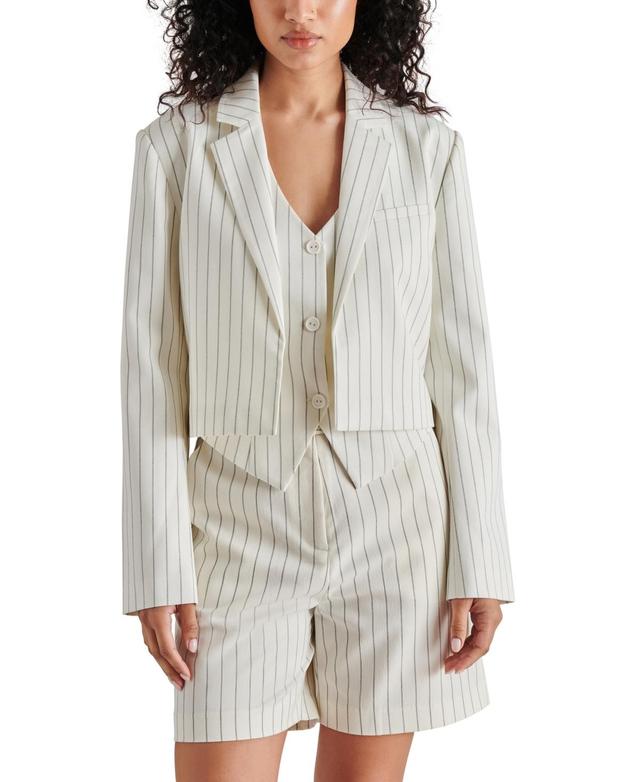 Steve Madden Rupi Pinstripe Crop Blazer Product Image