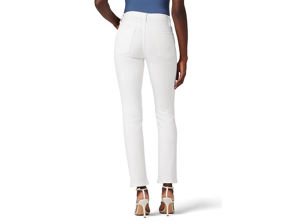 Hudson Jeans Nico Mid-Rise Straight Ankle White) Women's Clothing Product Image