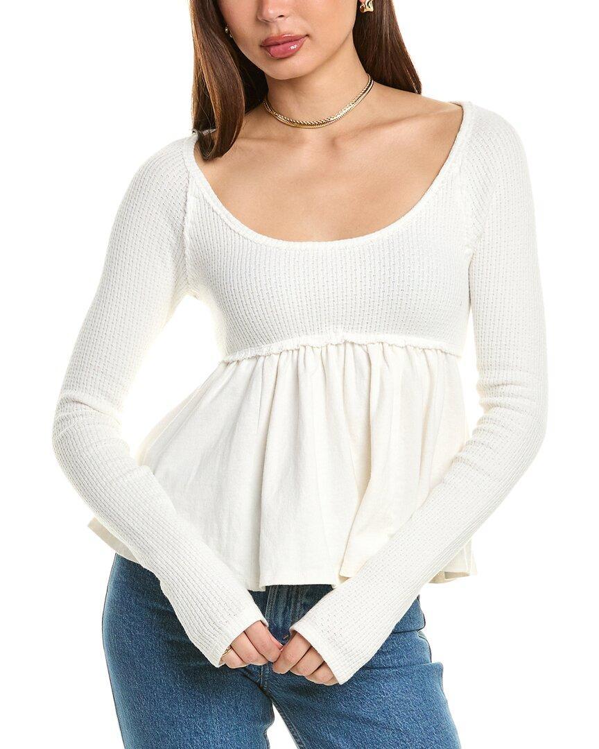 FREE PEOPLE Found Your Babydoll Top In White Product Image