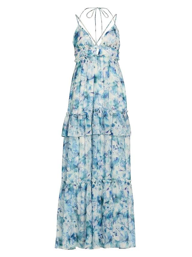 Womens Doris Silk Floral Maxi Dress Product Image