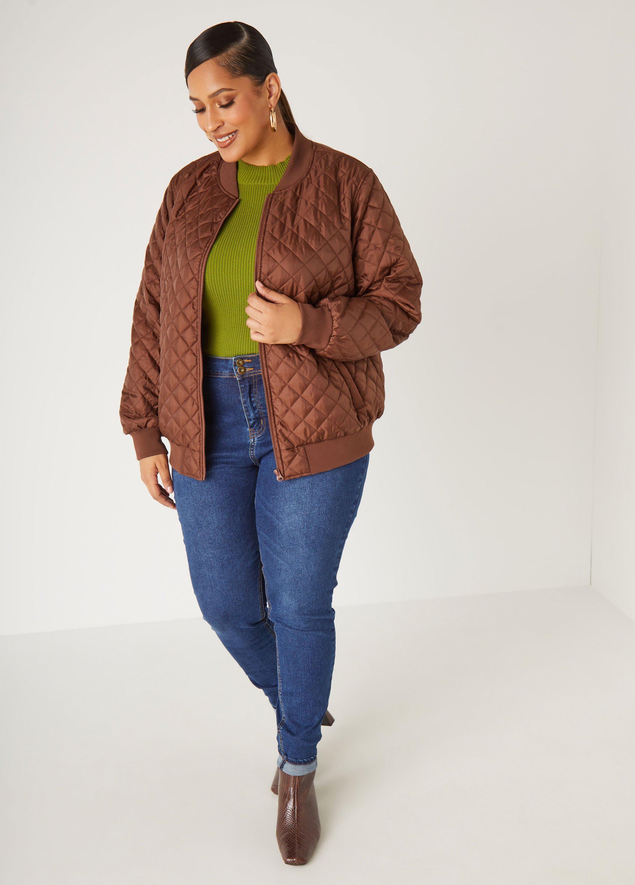 Plus Size Classic Quilted Bomber Jacket Ashley Stewart Product Image