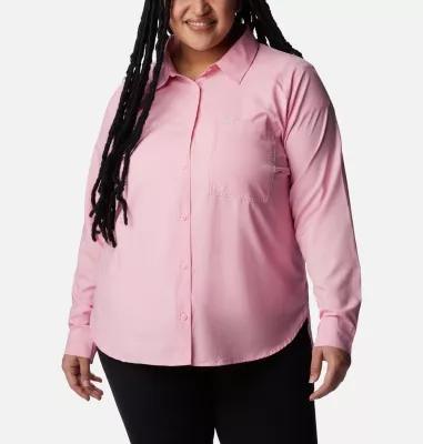 Columbia Women s Anytime Lite Long Sleeve Shirt - Plus Size- Product Image