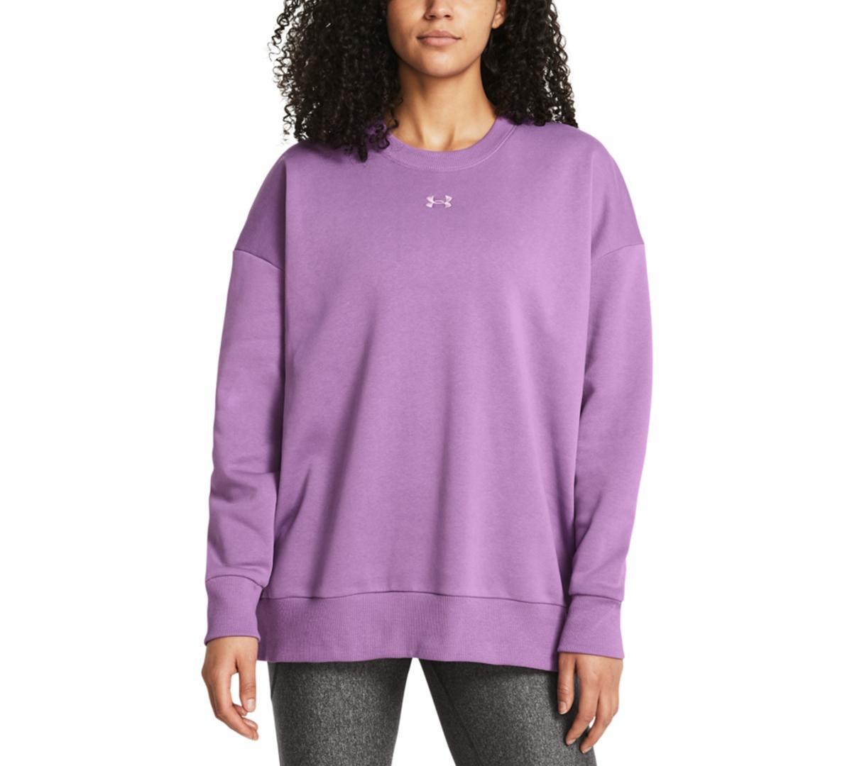 Womens UA Rival Fleece Oversized Crew Product Image