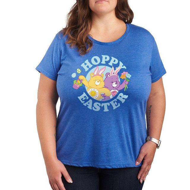 Plus Care Bears Hoppy Easter Graphic Tee, Womens Grey Royal Blue Product Image