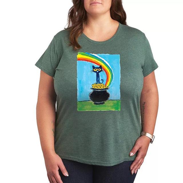 Plus Peanuts Snoopy & Woodstock Lucky To Have Ya Graphic Tee, Womens Grey Green Product Image