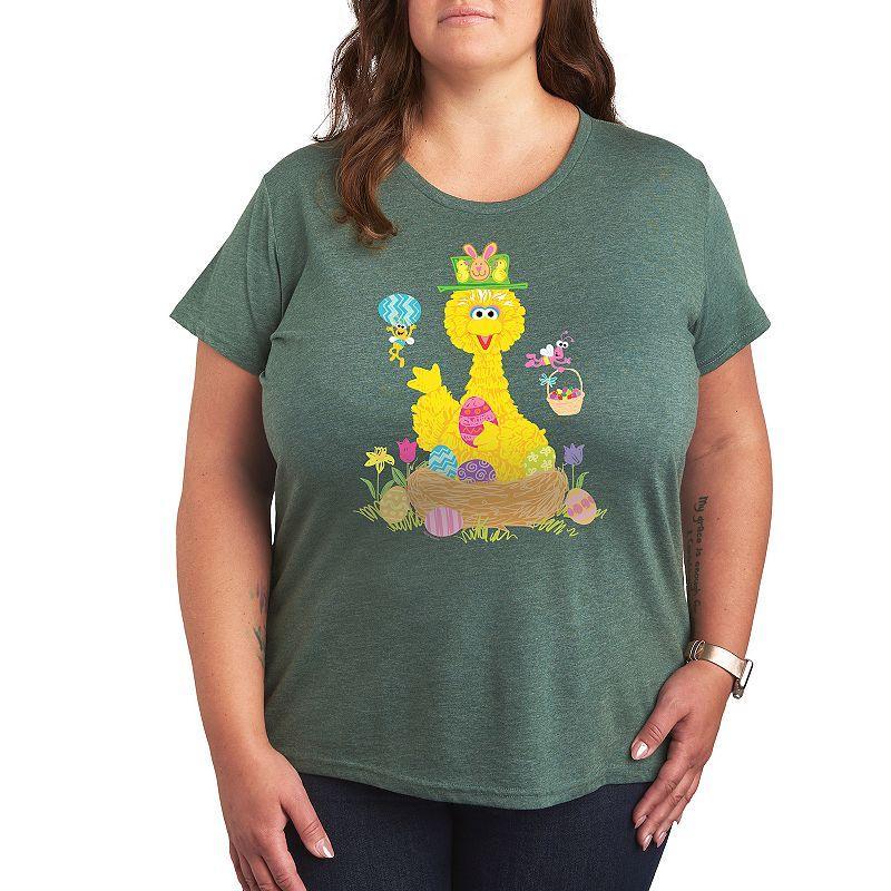 Plus Sesame Street Big Bird Easter Graphic Tee, Womens Product Image