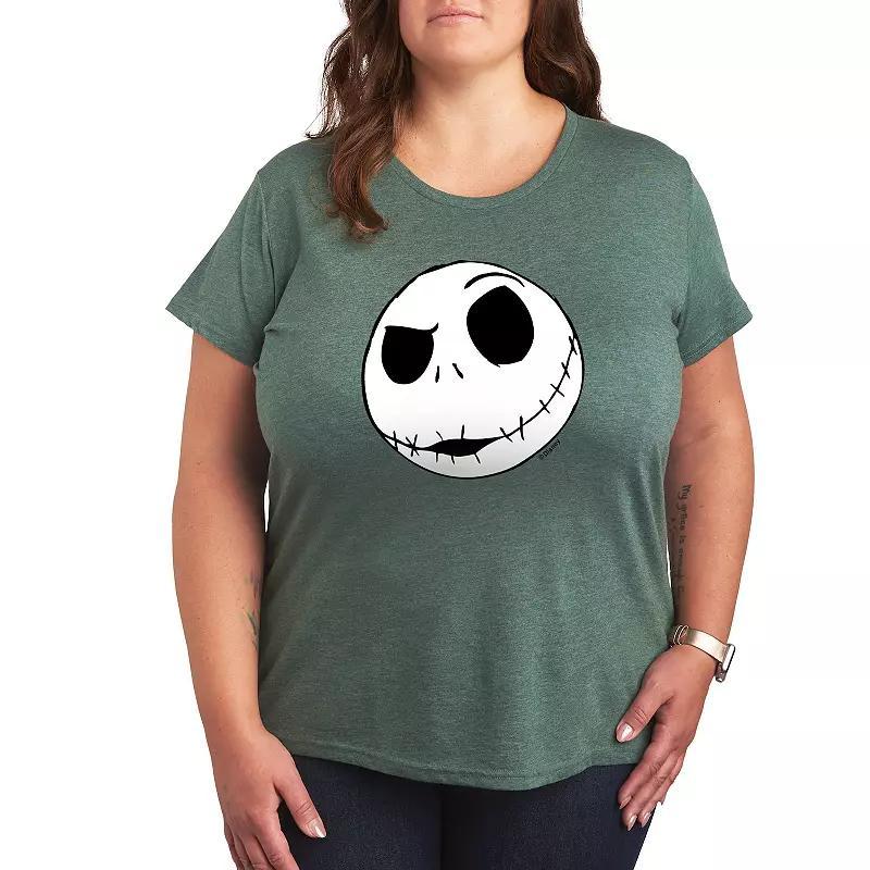 Disneys Nightmare Before Christmas Plus Jack Face Graphic Tee, Womens Product Image