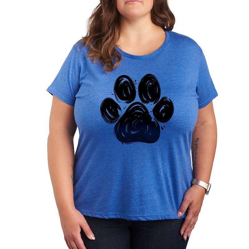 Plus Brushstroke Paw Print Graphic Tee, Womens Product Image