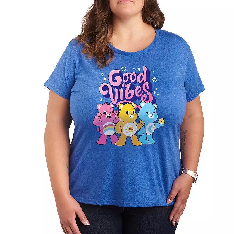 Plus Care Bears Vibes Graphic Tee, Womens Gray Grey Product Image