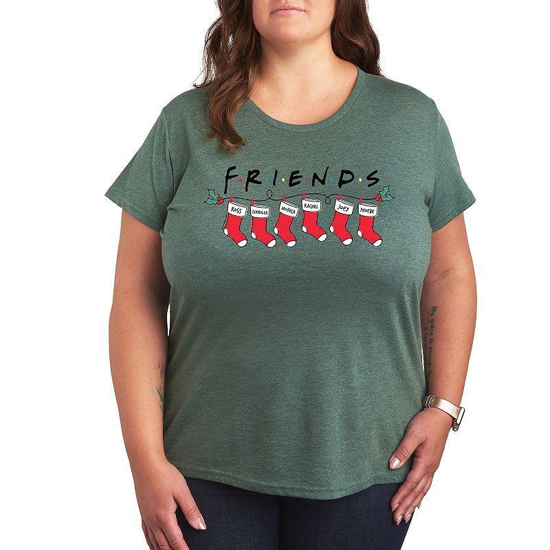 Plus Friends Christmas Stockings Graphic Tee, Womens Product Image