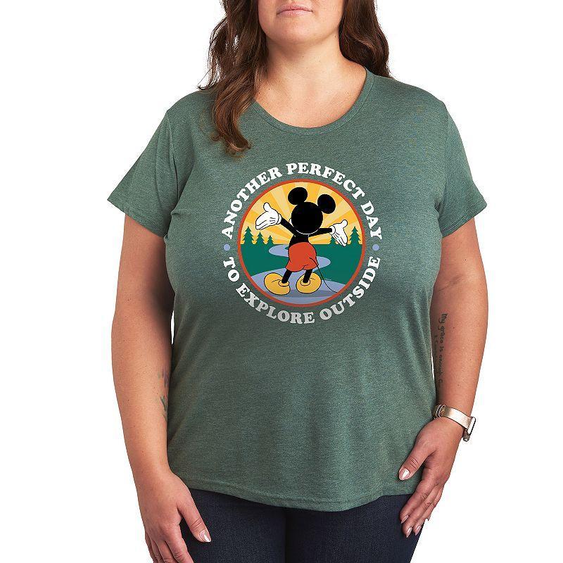 Disneys Mickey Mouse Plus Explore Outside Graphic Tee, Womens Product Image