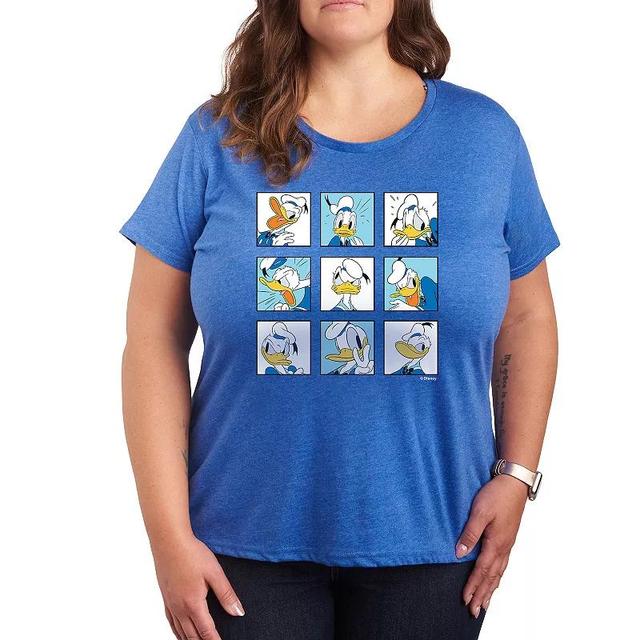 Disneys Donald Duck Plus Grid Graphic Tee, Womens Product Image