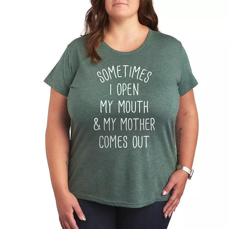 Instant Message Womens Womens Tee Shirts HEATHER - Heather Juniper I Open My Mouth Graphic Tee - Women & Plus Product Image