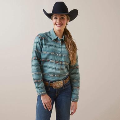 Ariat® Ladies L/S REAL Billie Jean Shirt - Gemstone Stripe Product Image