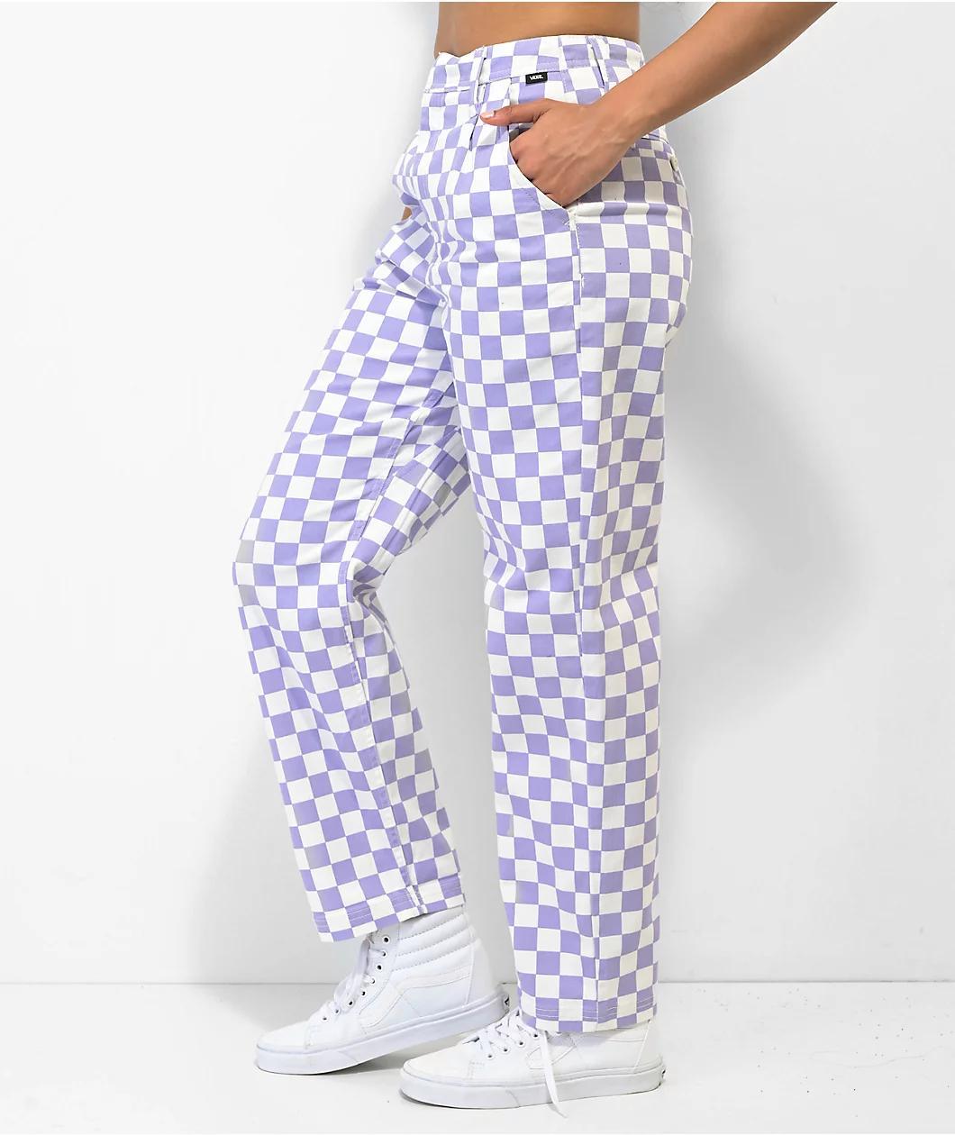 Vans Armanto II Purple & White Checkered Skate Pants Product Image