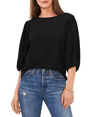 Vince Camuto Round Neck 34 Puff Sleeve Knit Top Product Image