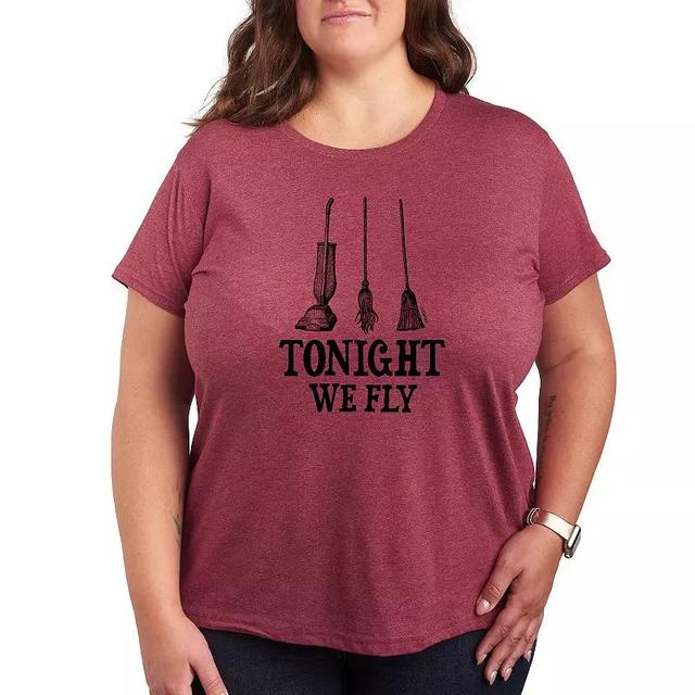 Disneys Hocus Pocus Plus Size Tonight We Fly Graphic Tee, Womens Product Image