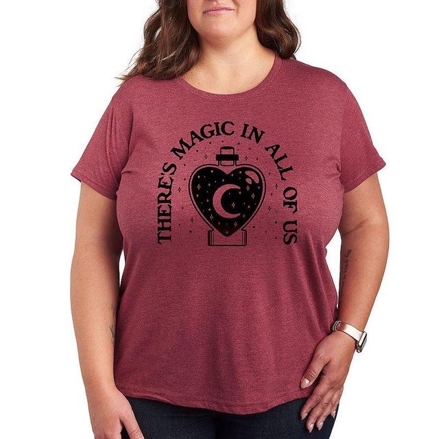 Plus Theres Magic in All of Us Graphic Tee, Womens Grey Gray Product Image