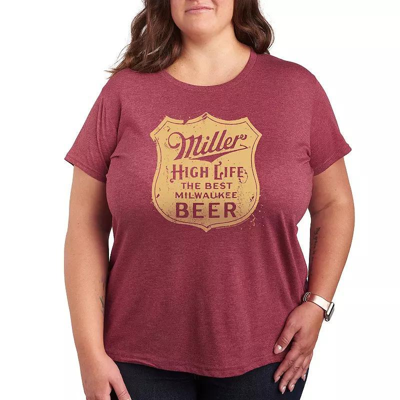 Plus Miller High Life Vintage Crest Graphic Tee, Womens Product Image