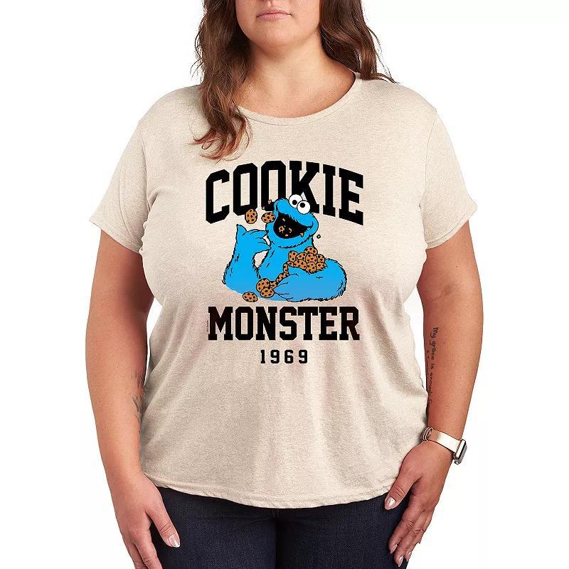 Plus Sesame Street Cookie Monster Graphic Tee, Womens Product Image