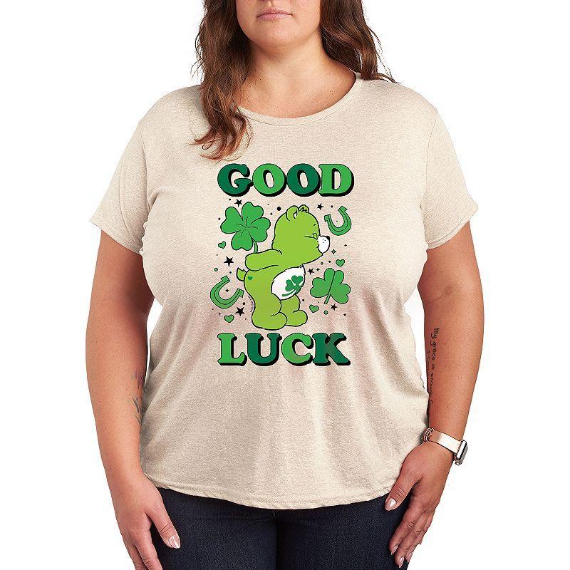 Plus Care Bears Good Luck Graphic Tee, Womens Grey Gray Product Image