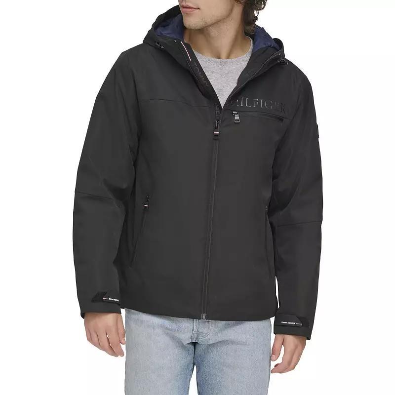 Mens Tommy Hilfiger Flex Tech Hooded Rain Jacket Product Image