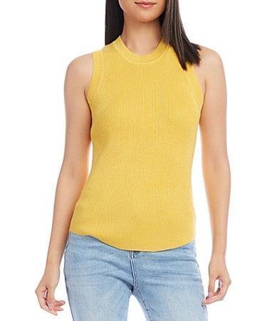 Karen Kane Women's Ribbed Sleeveless Sweater Tank, , Nylon/Rayon Product Image