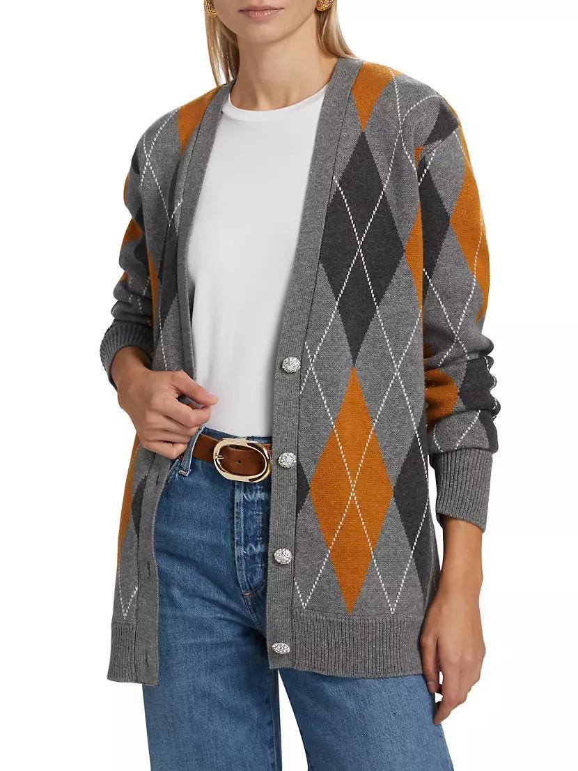 Abarne Argyle Wool-Cotton Cardigan Product Image