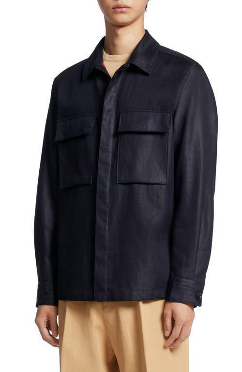 ZEGNA Double Layer Linen Twill Overshirt Product Image