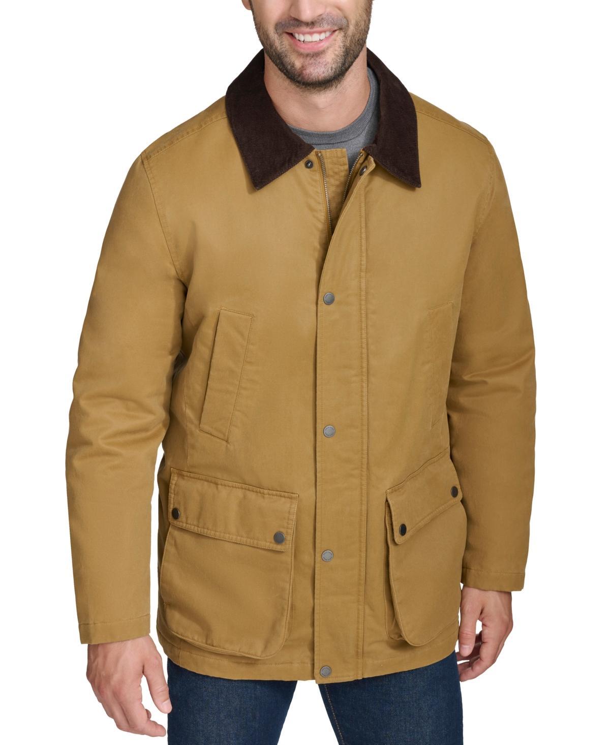 Cole Haan Mens Coated Cotton Rain Jacket - Beige Size XL Product Image