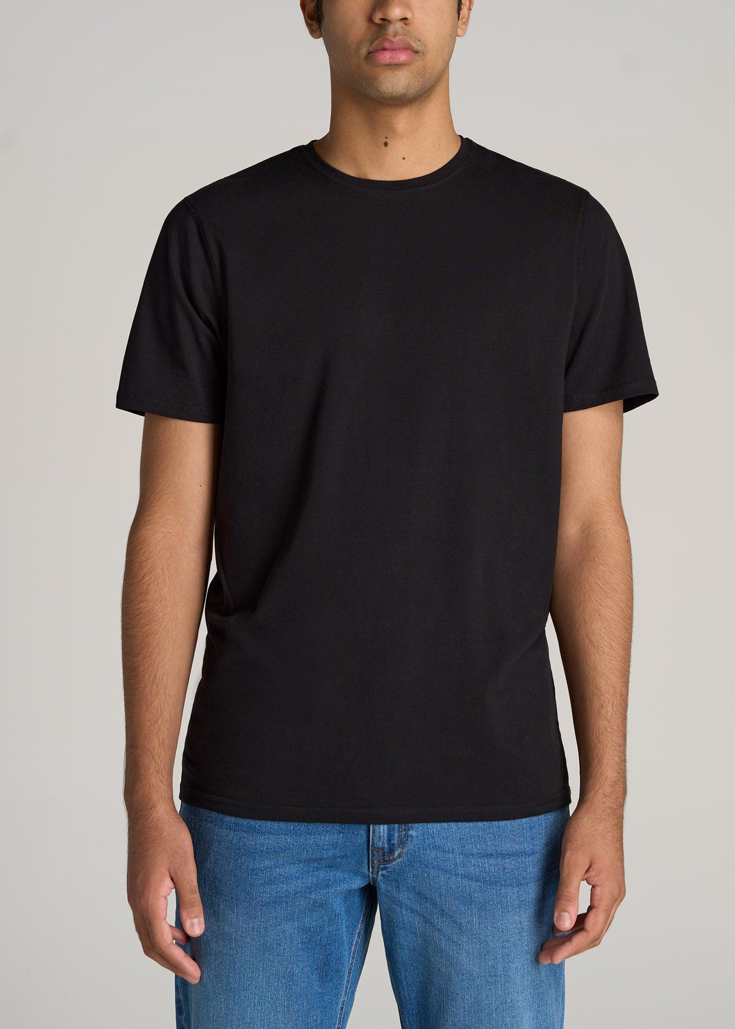 The Essential REGULAR-FIT Crew-Neck Men's Tall Tees in Black Product Image