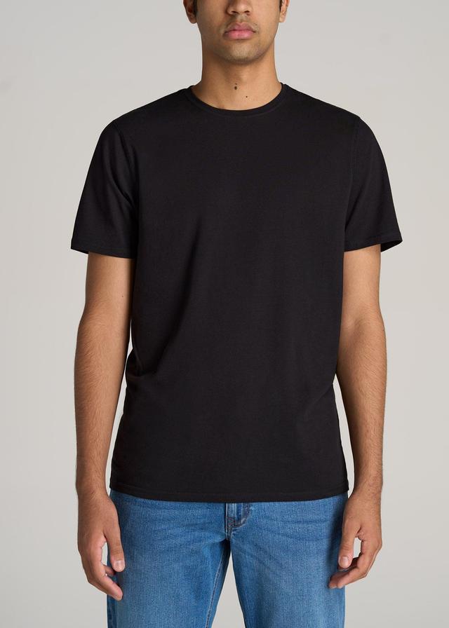 The Essential REGULAR-FIT Crew-Neck Men's Tall Tees in Black Male Product Image