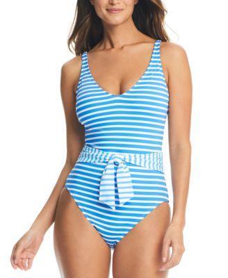 Bleu by Rod Beattie Womens Belted One-Piece Swimsuit Product Image